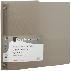JAM PAPER 3 Ring Plastic Binder, 0.75 inch, Smoke Gray, Sold Individually
