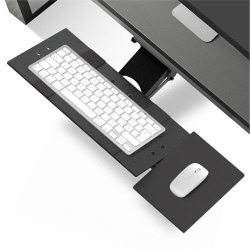 Uncaged Ergonomics KT1 Ergonomic Under Desk Computer Keyboard Tray Adjustable Height Negative Tilt Drawer with Ambidextrous Mouse Pad