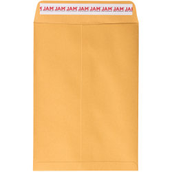 JAM Paper® Envelopes, 7-1/2&quot; x 10-1/2&quot;, Peel &amp; Seal, Brown, Pack Of 50 Envelopes