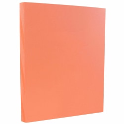 JAM Paper® Vellum Bristol Card Stock, Salmon Pink, Letter (8.5" x 11"), 110 Lb, Pack Of 100