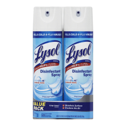 Lysol® Disinfectant Spray, Crisp Linen Scent, 19 Oz Bottle, Case Of 2