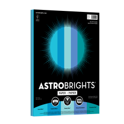 Astrobrights Color Laser Paper, Galactic Blues Assortment, Letter (8-1/2&quot; x 11&quot;), 100 Sheets Per Ream, 24 Lb, 96 Brightness