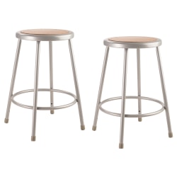 National Public Seating Hardboard Science Stools, 24"H, Brown/Gray, Pack Of 2 Stools