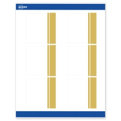 Avery® Print-To-The-Edge Labels &amp; Sure Feed®, S00-DKG-PRWMP10, 3&quot; x 3&quot;, Matte White, Preprinted Double Dipped Gold Edge Design, Pack Of 60