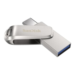 SanDisk® iXpand® Dual Drive USB-C Luxe Flash Drive, 64GB, Silver