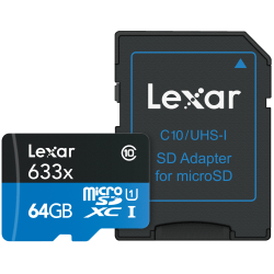 Lexar® High-Performance 633x microSDXC&trade; UHS-1 Memory Card, 64GB