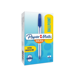 Paper Mate® InkJoy® 50ST Ballpoint Pens, Medium Point, 1.0 mm , Translucent Barrel, Blue Ink, Pack Of 12 Pens