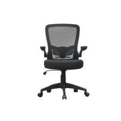 Boss Office Products Ergonomic Mesh High-Back Flip Arm Task Chair, Black