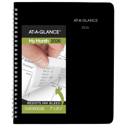 AT-A-GLANCE® DayMinder® 2026 Monthly Planner, Black, Medium, 7" x 8 3/4"