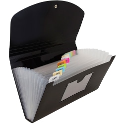 JAM Paper® Expanding File, 6&quot; Expansion, 5-1/2&quot; x 11&quot;, Black