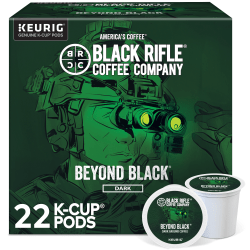 Keurig Black Rifle Coffee Company K-Cup Pods, Beyond Black, Dark Roast, Pack Of 22 Pods