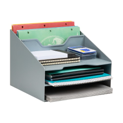 Mind Reader Desktop Organizer, 9-1/2”H x 11-3/4”W x 12-1/2”D, Gray