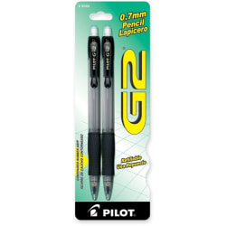 Pilot G2 Mechanical Pencils 0.7 mm Lead Diameter Refillable Black Clear ...