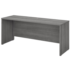 Bush Business Furniture Studio C Credenza Desk, 72&quot;W x 24&quot;D, Platinum Gray, Standard Delivery