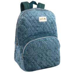 grey velvet backpack