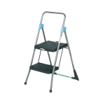 Cosco Steel 2-Step Folding Step Stool, 300 Lb Capacity, 39 1/2&quot; x 22 1/2&quot; x 24 3/4&quot;, Gray