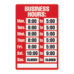 Cosco Business Hours Sign Kit 8