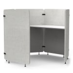 Luxor RECLAIM&reg; Acoustic Work Pod, 5 Panel, 100% Recycled, 54-1/2&quot;H x 73&quot;W x 64&quot;D, Light Gray/White