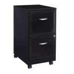 Realspace 18&quot;D SOHO Vertical Mobile Letter-Size File Cabinet, 2 Drawers, Black