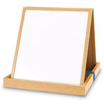 Flipside Magnetic Dry Erase WhiteboardChalk Table Top Easel 20 14 x 18 14  Wood Frame With Brown Finish - Office Depot