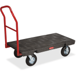 Rubbermaid Heavy-duty Platform Truck - Push Handle Handle - 1000 lb Capacity - 4 Casters - Resin, Metal, High-density Polyethylene (HDPE) - 48&quot; Length x 24&quot; Width - Steel Frame - Black