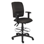 Boss Office Products Fabric Drafting Stool With Loop Armrests ...