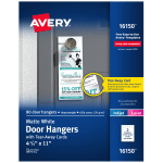 Avery® Door Hangers With Tear-Away Cards, 2 Cards Per Sheet, Pack Of 40 Hangers