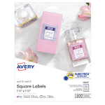Avery&reg; Printable Blank Labels, 22805, Square, 1.5&quot; x 1.5&quot;, White, Pack Of 600