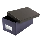 Oxford Index Card Storage Box 3 x 5 Blue FogBlack - Office Depot