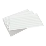 Domtar Continuous Form Paper, Unperforated, 14 7/8&quot; x 8 1/2&quot;, 20 Lb, 1/2&quot; Green Bar, Carton Of 2,700 Forms