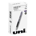 uni-ball® 207™ Retractable Fraud Prevention Gel Pens, Medium Point, 0.7 mm, Black Barrels, Purple Ink, Pack Of 12