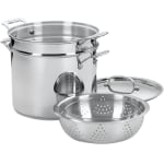 BERGNER Small 2.6 qt. Stainless Steel Soup Pot with Tempered Glass Lid and Steamer  Insert BGUS10127STS - The Home Depot