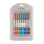 TUL GL Series Retractable Gel Pens - 1.0mm Bold Point, Silver Barrel, Blue Ink, 4-Pack