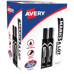 Avery Marks A Lot Permanent Markers Chisel Tip Large Desk Style Size Black  Pack Of 12 - Office Depot