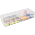 Advantus Super Stacker Pencil Box, Plastic, 8.25 x 3.75 x 1.5, Clear | Bulk Order of 2 Each