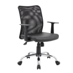 Boss Office Products Fabric Deluxe Posture Task Chair With Loop Arms  BlueBlack - Office Depot