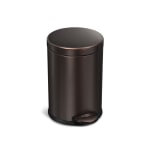 simplehuman Bullet Round Metal Open Trash Can 30 Gallons 32 516 x 18 1516  Brushed Stainless Steel - Office Depot