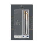 Parker Jotter Duo coffret-cadeau | stylo bille et stylo plume | acier inoxydable avec attributs chromés