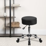 BOSS Office Products WorkPro Black/Chrome Antimicrobial Vinyl Medical Stool  B240-BK - The Home Depot