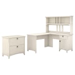 Bush Furniture Salinas 60 W L Shaped Desk with Hutch and Lateral File ...