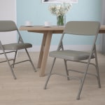  Realspace® Upholstered Padded Folding Chair, Gray : Home &  Kitchen