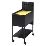 Lorell&reg; Steel Locking Letter-Size Mobile File Cart, Black