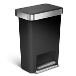 simplehuman Slim Rectangular Plastic Step Trash Can With Wheels 10.57  Gallons 25 14 H x 10 14 W x 19 516 D Stone - Office Depot