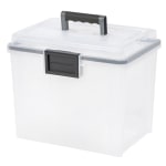 Office Depot Brand Stackable File Tote Box Letter Size 10 710 H x 22 45 D x  13 710 W ClearBlack - Office Depot