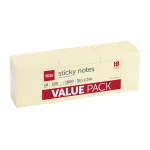 1InTheOffice Yellow Sticky Notes 3x5 Unlined, Self Stick Note  Pads,100-Sheet, 18/Pack