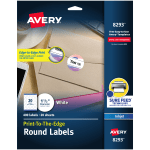 Avery Glossy Clear Print to the Edge Easy Peel Labels With Sure Feed  Technology 22825 Round 2 Diameter Clear Pack Of 120 - Office Depot