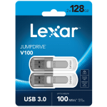 Lexar JumpDrive V100 USB 3.0 Flash Drives 128GB Gray Pack Of 2 Flash ...
