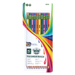 Ticonderoga&reg; Striped Wood Pencils, #2 Soft Lead, Pre-sharpened, Assorted Colors, Pack Of 10