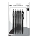 uni-ball® Jetstream™ Elements Retractable Ballpoint Pens, Medium Point, 1.0 mm, Black Barrel, Black Ink, Pack Of 5 Pens