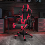 Flash Furniture X40 Gaming Chair Racing Computer Chair With Fully Reclining  Back/arms And Transparent Roller Wheels, Slide-out Footrest : Target